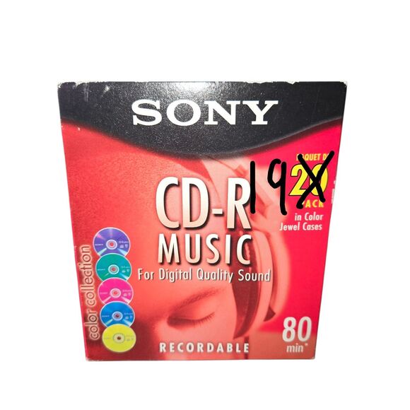 Sony CD-R Music CDs 19 Pack Slim Color Jewel Cases 80 Min 20CRM80LX2 NEW!! - Picture 3 of 6